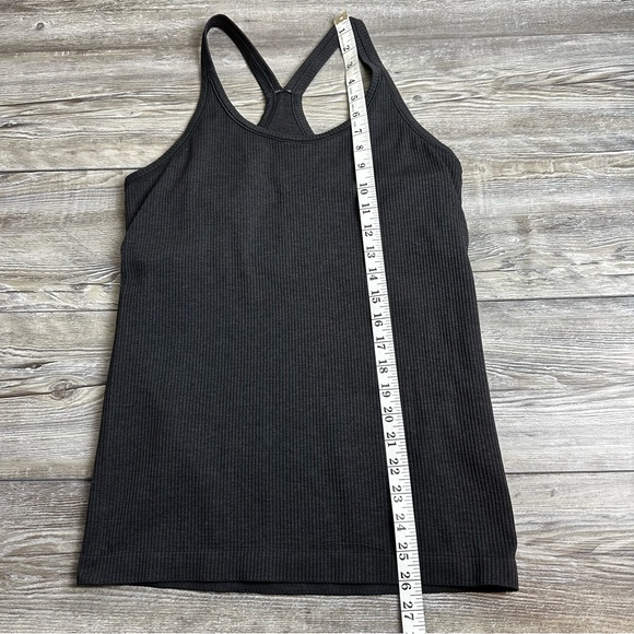 ❌SOLD❌ Lululemon Ebb To Street Tank Top Ribbed Heathered Black size 10 or medium - Picture 8 of 9